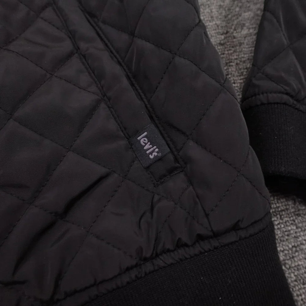 Levi's Jacket Womens XS Black Quilted Bomber Full Zip Pockets Insulated Casual